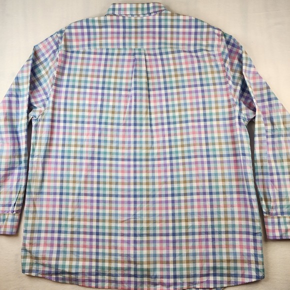 Johnnie-O Shirt Mens XLT Pastel Plaid Button Down Long Sleeve Embroidered Logo - Picture 8 of 9